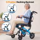 Transport Wheelchairs for Adults Lightweight Foldable Transport Chair with Telescopic Handle, Portable Folding Travel Transfer Wheel Chairs for Seniors