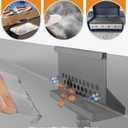 Rear Grease Drainage System for Blackstone Grease Catcher Upgrade, Blackstone Grease Trap Funnel with Grease Gate, Grease Bucket W/Lid, 12 Pack Foil Bucket Liners, Blackstone Griddle Accessories