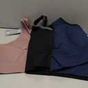 Heathyoga High Impact Sports Bras for Women High Support Padded Sports Bra Pack Racerback Bras for Women Workout Bra Sets (XX-Large, 3 Packs-black+blue+pink)