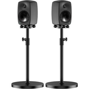 Height Adjustable Speaker Stands Pair for Genelec G Three 8030C 8330A Speaker Stand Wr Cable Management - Heavy Duty Floor Speaker Stand for Genelec Studio Monitor Stands Up to 30 Lbs
