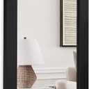 Syndra Rectangular Mirror with Frame Rustic 20x28 Wall Mounted Rustic Vanity Mirror with Large Wood Frame Farmhouse Bathroom Mirror, for Bedroom, Living Room, Entryway Wall Decor(Black)