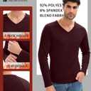 2 x 3 Pack Men's Thermal Shirts Big and Tall Fleece Lined Long Sleeve V Neck Base Layer Raglan Curved Hem Warm Tops (Blue, XXXL)