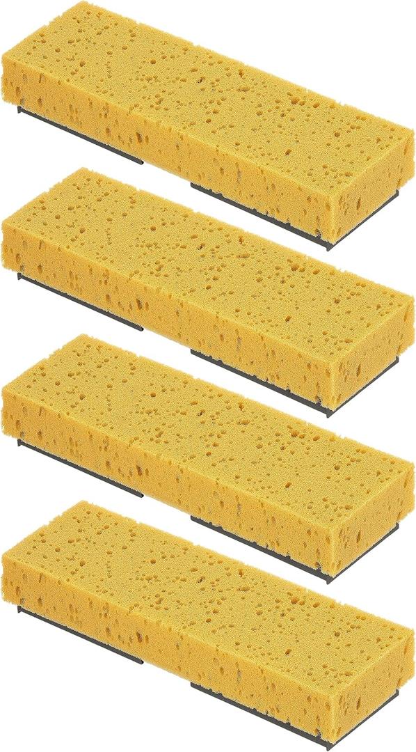 Sponge Mop Refill for Superio Mop 871 Only 9"x3" Screws: 6.5" Apart, 4 Pack