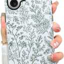 Pmxlfo Flower Branch Case Designed for iPhone 16, Green Sage Floral Branch Pattern 2 in 1 Phone case [Compatible with MagSafe] Heavy Duty Shockproof Drop Protective for Girls Women