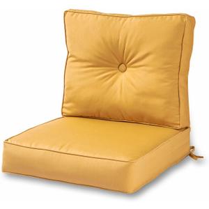 Greendale Home Fashions Outdoor Sunbrella Premium Deep Seat Cushion, 2 Piece Set, Canvas Wheat