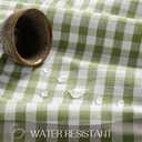 Romanstile Gingham Ruffled Tablecloth Rectangle - Waterproof Linen Cotton Checkered Table Cloth, Outdoor Plaid Table Cover for Picnic, Camping, Party - 60 x 120 Inch, Sage