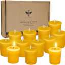 Natural Beeswax Votive Candles Set-12 Pack Votives for Home Room Decor Party Wedding Spa