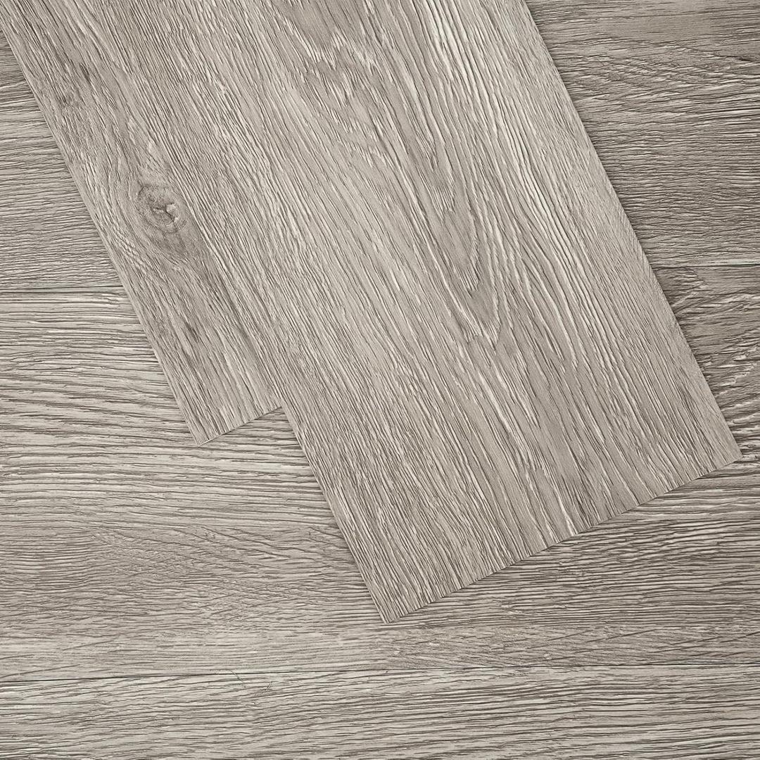 MULGREAT Peel and Stick Floor Tile, 18 Sq.Ft Self Adhesive Vinyl Flooring Plank, 12 Pieces Waterproof Heavy Duty Wood Grain Tiles, 36"x6" DIY Planks for Laundry Kitchen Apartment Home, Soft Grey