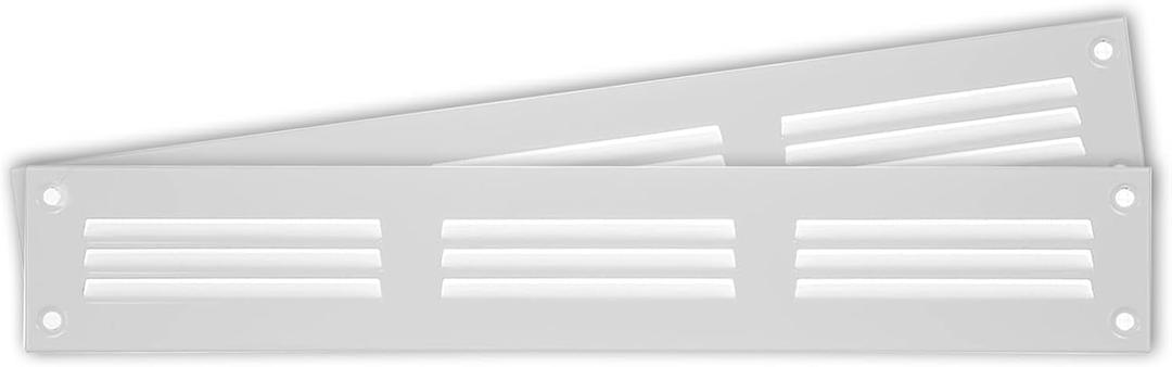 Repa Market 2-Pack White Air Vent Cover 12" x 2" Inch (Outer Dimensions) - Steel Return Air Grilles - for Ceiling and Sidewall - HVAC - with Protection Screen (11.81" x 1.97" Inch)