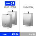 2 Packs Paper Towel Dispenser Wall Mount Commercial, Touchless Hand Towel Dispenser with Lock (Stainless Steel)