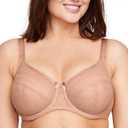 Glamorise Women's Lace Comfort Wonderwire Bra Underwire #9855 (Beige, 42F)