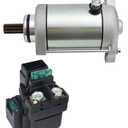 Starter Motor & Relay for Suzuki Vinson 500 4x4 LT-A500F 2002-2007 / Vinson 500 4x4 LT-F500F 2003-2007, 31100-44D21 18796 19088 41054062, Vinson 500 Starter, Starter for Suzuki Vinson 500