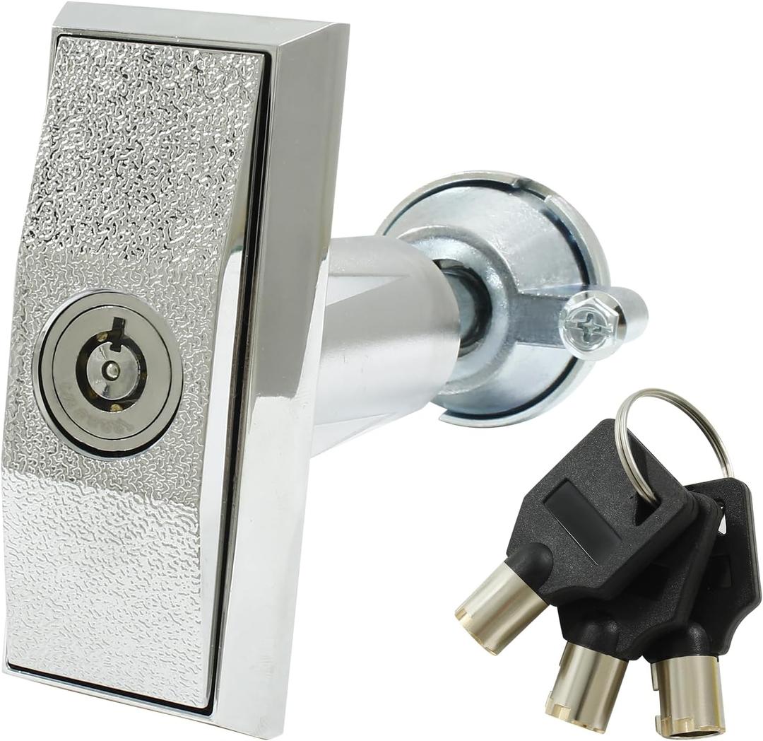 Rierdge Vending Machine Lock with THandle with Keys for Candy Snack Machine (Keyed Different)