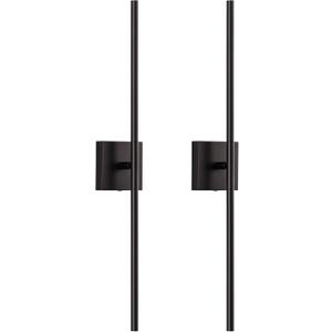 KDG Cordless Wall Sconces Set of 2, Wireless 7000mAh Rechargeable Battery Operated LED Wall Lamps with Remote, 360° Rotate Lightings for Wall Painting, Bedroom, Hallway, Night Light 23.6 inch (Black)
