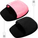 Flutesan 2 Pcs Winter Heated Mouse Pad Hand Warmer USB Heated Plush Mousepad Removable Desktop Hand Warming Mouse Pad for Women Men Office Home Computer Laptop Accessories, Black and Pink