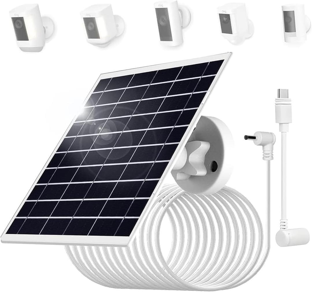8W/5V Solar Panel,Faster Than 5W/5V Charging,IP65 Waterproof,Suitable for Cameras with Built-in Batteries (Ring Spotlight Cam,Stick Up Cam,Stick Up Cam Pro,Spotlight Cam Plus,Spotlight Cam Pro)