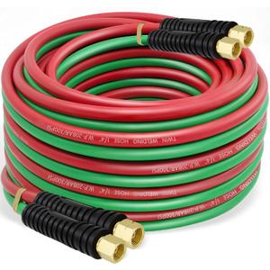 RX WELD Oxygen Acetylene Hose 1/4Inch × 50 Feet with 9/16"18 B fittings,Torch Hose,Grade R (50 Feet)