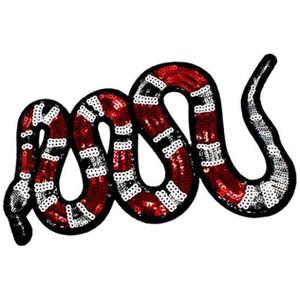 2 x Sequin Snake Iron on Embroidery Applique Patches for Clothing Jean Jacket Decoration