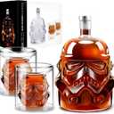 Whiskey Decanter Set, Whiskey Decanter with 2 Glasses, Decanter Set for Men Scotch Bourbon Vodka, Bosses Day Gifts for Men Dad Husband Boyfriend