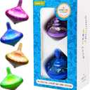 The Dreidel Company Hanukkah Musical Light-Up Dreidel Spinning Tops Set, Plays 2 Classic Hanukkah Songs, Assorted Colors (2-Pack)