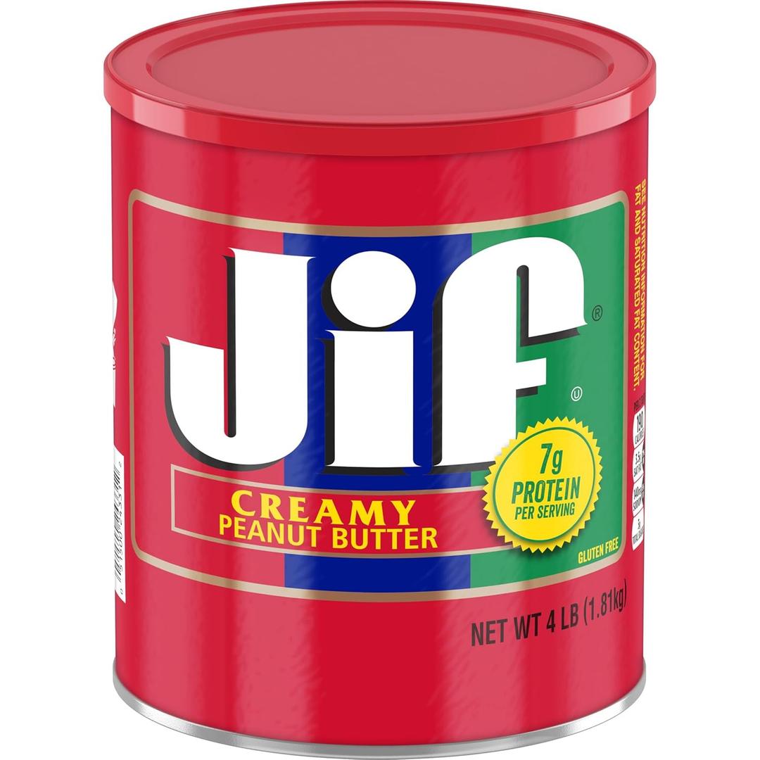 Jif Creamy Peanut Butter, 4-Pound Can (64 Ounce (Pack of 1))