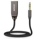 ZOACHII Bluetooth 5.4 Car Aux Adapter, Handsfree Calls, Wireless Music Streaming for Car Home Stereo Speakers Audio System
