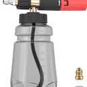 Foam Cannon for Pressure Washer with 1/4" Quick Connector, Wide Mouth Foam Cannon, Adjustable Soap Cannon for Car Wash, Additional 1.1mm Orifice Nozzle (Grey)