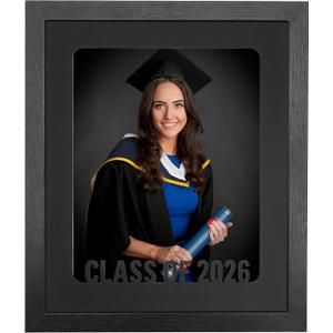 GMFrames Graduation Picture Frame Class of 2026 & 2025 Photo Frame with Mat for 8x10 Pictures Graduation Party Gift and Keepsake Black