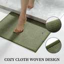 YIHOUSE Green Bathroom Rugs Sets 3 Piece, Quick Dry Thin Bath Mat with Toilet Rug, Non Slip Absorbent Machine Washable, Bath Runner Rugs for Bathtub Sink Home Decor