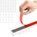 Adhesive Ceiling Curtain Track, Paste Type No Need to Drill, Suitable for Smooth Ceiling or Wall, Closets, Door and Window Frames, Meet Multi-Scenario and Multi-Functional Needs-4.56M/15FT
