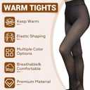 Fleece Lined Tights Sheer Women - Fake Translucent Warm Pantyhose Leggings Sheer Thick Tights for Winter (XXXL)