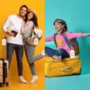 Sodsay 2 PCS Initial Luggage Tag, Luggage Tags for Suitcases Cute Embroidered Letter PU Leather Travel Bag Baggage Tags Privacy Cover ID Label for Women Kids Teens Men(S, White Leather+Pink Letter)