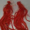 Red Ponytail Hair Extensions for Braids Tie In, 2 Packs 16 inch Colored Festival Crazy Hair Day Accessories