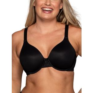 Vanity Fair Women's Full Figure Beauty Back Smoothing Bra, 4 Way Stretch Fabric, Lightly Lined Cups up to H (36DDD, Underwire - Black)