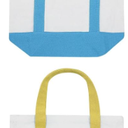 Eccliy 2 Pcs Mini Canvas Tote Bags 13" x 11" x 6" Small Tote Shopping Bag Bulk with Pocket Handle Blank Heavy Duty Reusable Canvas (13" X 11" X 6",Pastel Color)