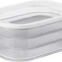 Refrigerator Organizers and Storage | Deli Meat Container , Lunch Meat Container for Refrigerator, Sandwich Containers | Stackable Set of 3 with Transparent Framed Lid |Nordic White (17oz/500ml) White/Clear