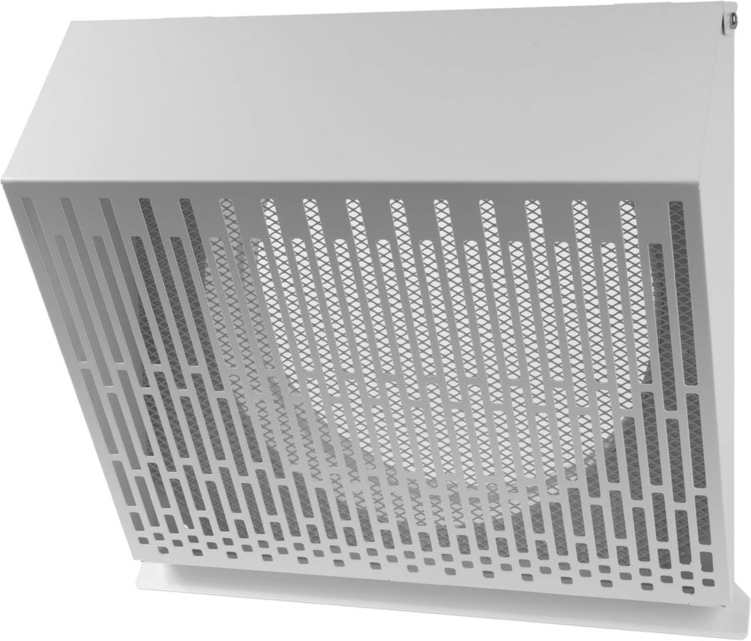 10" Inch Dryer Exhaust Vent Cover with Rubber Gasket - White Galvanized Steel Dryer Vent - Robust and Weatherproof Outside Dryer Vent Air Exhaust Box - Duct/Surface Mounting Dryer Wall Vent