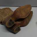 IUV Cowboy Boots For Women Western Cowgirl Boots with Chunky Heel Mid Calf Snip Toe Ideal for low insteps (10, Brown)