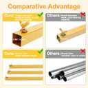Putros Heavy Duty Backdrop Stand 8ft x 8ft Gold Pipe and Drape Kit Adjustable Metal Backdrop Sand for Wedding Photobooth Exhibition Decoration