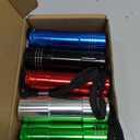 5 Pack of Flashlights 9 LED Mini Aluminum Flashlight Bulk with Lanyard 15 AAA Batteries Included Assorted Colors Handheld Flashlights for Hurricane Supplies Camping, Night Reading, Cycling