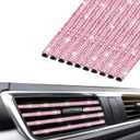 INSAUTO Bling Car Accessories for Women,Bling Car Air Vent Outlet Trim, 10pcs Rhinestone Car Air Conditioner Vent Decoration Strips(Pink)