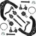 Front Upper Control Arms w/Ball Jointfor Nissan Frontier 05-19, Pathfinder 05-12, Xterra 05-15, Sway Bars + Tie Rods, Suspension Kit K621245 K621246 K80647 K80470 K80471 10PCS