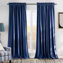 NICETOWN Blue Velvet Curtain Panels 84 inch Long, Luxury Rod Pocket Window Treatment Elegant Velvet Curtains for Living Room/Bedroom/Home Theatre (1 Pair, W52 x L84)