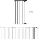 Babelio 16" Baby Gate Extension for Foldable Extra Wide Gates, 30" Tall Metal Dog Fence Extension, Black