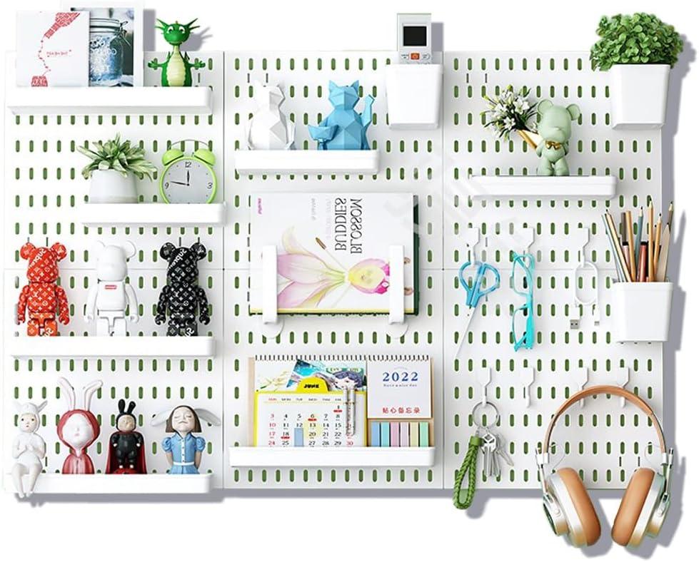Lyrique Pegboard Wall Organizer, Wall Mounted Storage Set with 2 Pegboards & 13 Accessories, 23.6" x 11.81" White Peg Board Organizer