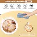 ManMengJi Round Fitted Tablecloth 2 Pack, Champagne Tablecloth with Elastic Edged, Waterproof Wipe Clean Table Cover for Outdoor/Indoor Use, Fits Tables up to 36" Diameter