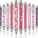 Gueevin 24 Pcs Valentine's Day Pens Cute Kawaii Retractable Decorative Pens 0.5 mm Black Gel Ink Novelty Gift Stationery Supplies for Office School Holiday Party Women Gifts