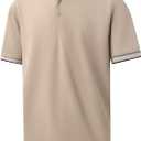 Men's Pique Polo Shirts Long Sleeve Cotton Blend Tipped Casual Collared Polo Shirts Business Classic Fit, (XXXL)