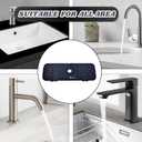 14.5" Black Silicone Faucet Splash Guard  Sink Drip Catcher Mat with Water Filter Slot  Non-Slip Kitchen Sink Splash Protector & Drying Mat