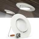 Sunco Lighting LED Can Lights Eyeball Retrofit Gimbal 5/6 Inch Recessed Light Fixture Home Office Dimmable, 12W=60W, 800 LM, Directional Angled Trim Adjustable Downlight, 1 Pack, 3000k Warm White.